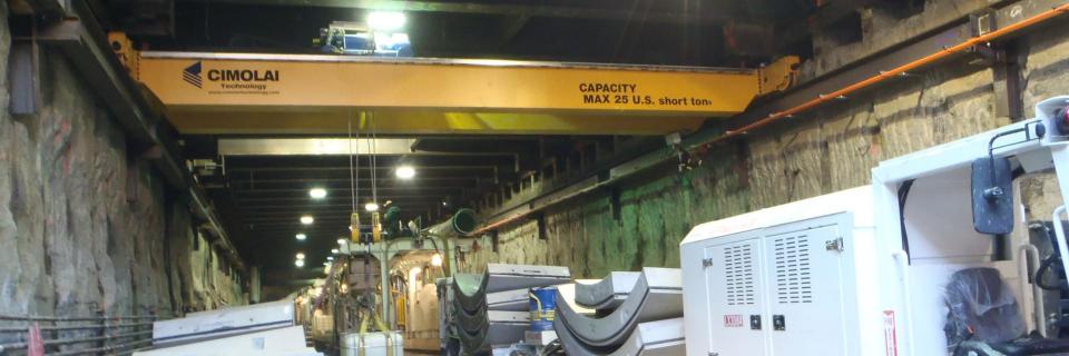 overhead crane tunnel lifting tubbings