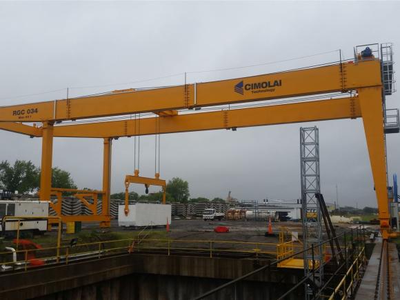 gantry crane cantilver tunneling tubbing handling