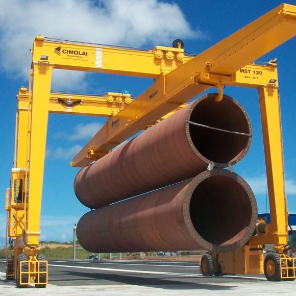 RTG 120 ton portalkran auf reifen straddlecarrier