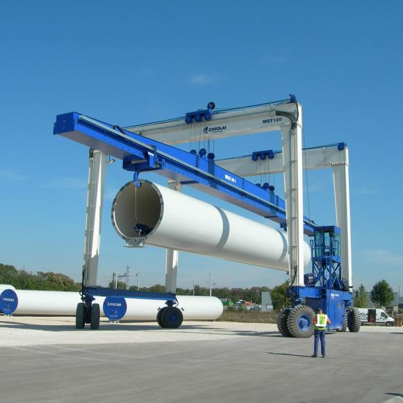 RTG 120 ton portalkran auf reifen straddlecarrier stahlbau