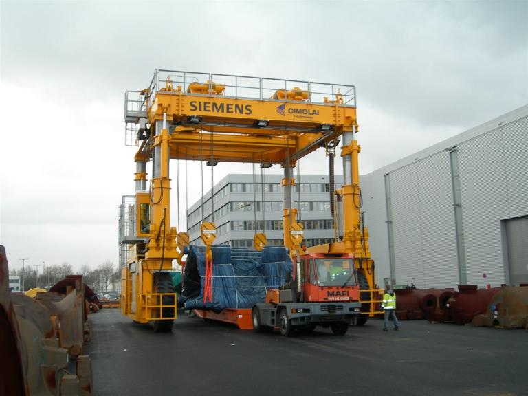RTG 140 ton portalkran auf reifen straddlecarrier stahlbau