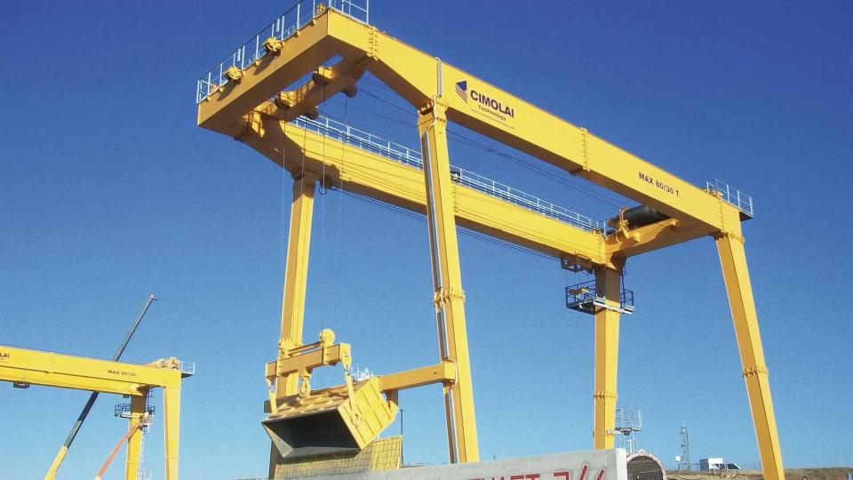 Portalkran Tunnelbau Abraum und TBM Montage cimolai hedke Portalkran Tunnelbau Abraum und TBM Montage