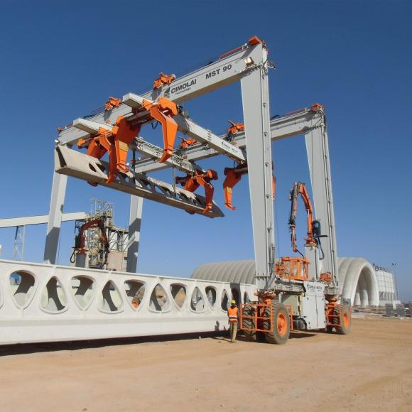 RTG portalkran auf reifen straddlecarrier betonfertigteilwerk